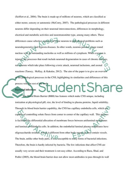 Comparison of the physiology of CNS and other Body Parts