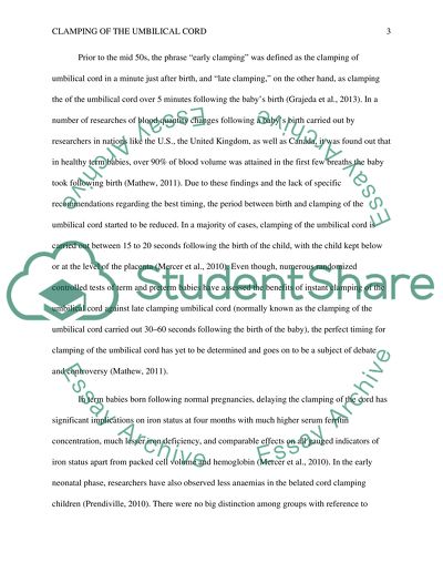 EARLY VERSUS LATE CLAMPING OF THE UMBILICAL CORD