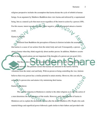 Karma in Buddhism, Jainism and Hinduism