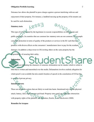 Obligations Learning Portfolio
