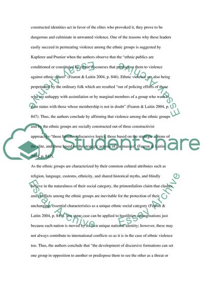 Ethnic Violence as a Socially Constructed Issue