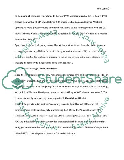 Rise of Vietnamese Economy