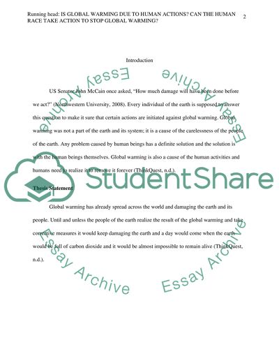 Is Global Warming due to Human Actions