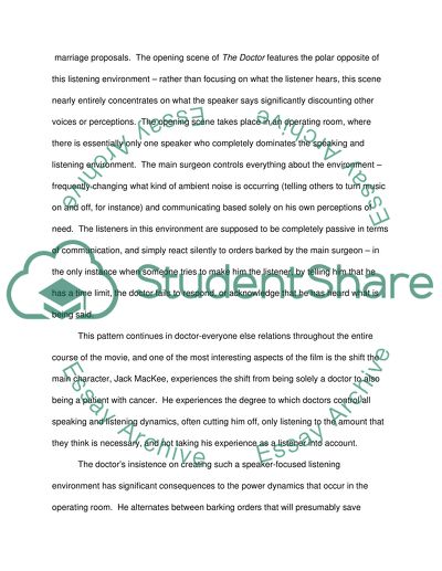 Systems of Power, Expertise and Their Relation to Listening in The 1991 Film The Doctor