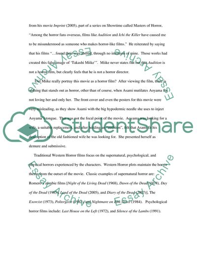 Miike Takashis View That Audition Is Not a Horror Film