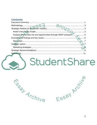 Strategic Position of the UK Tourism Industry