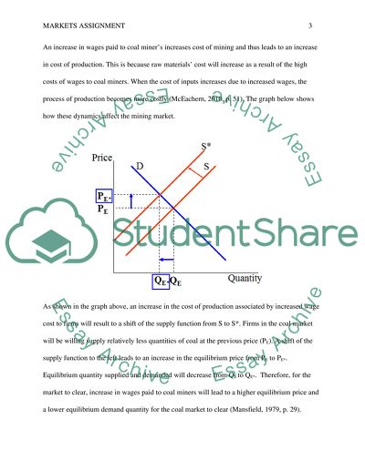 In each case below, identify the effect on the market for coal