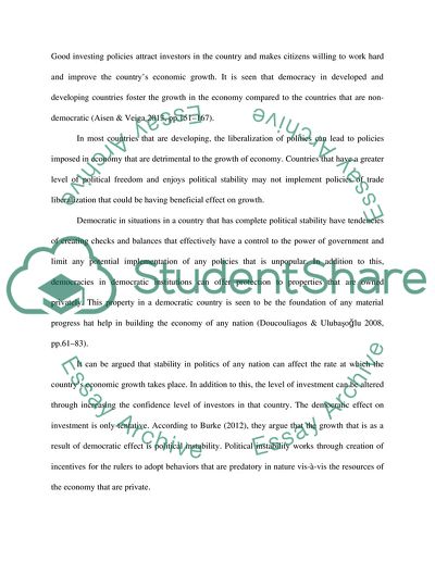 The Relationship Between Political Stability And Economic Growth Essay