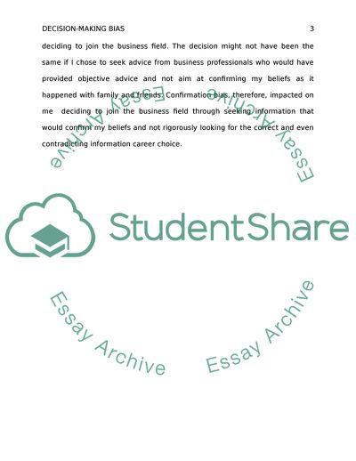 Decision-Making Bias