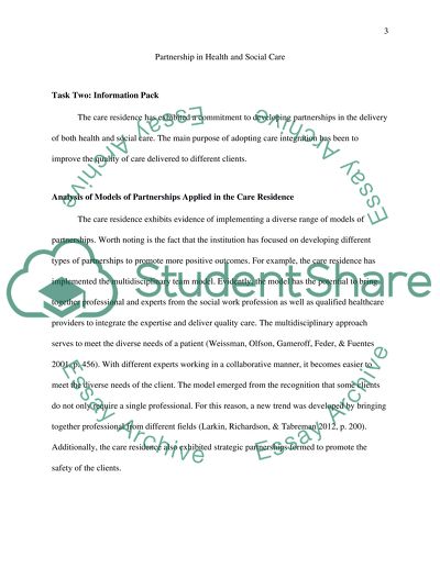 Partnership in Health and Social Care