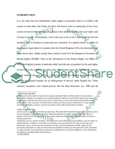 A Conflict between Privacy and Freedom of Expression