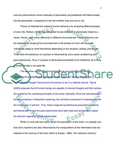 Reductionism Theory and Implicit Theories of Personality