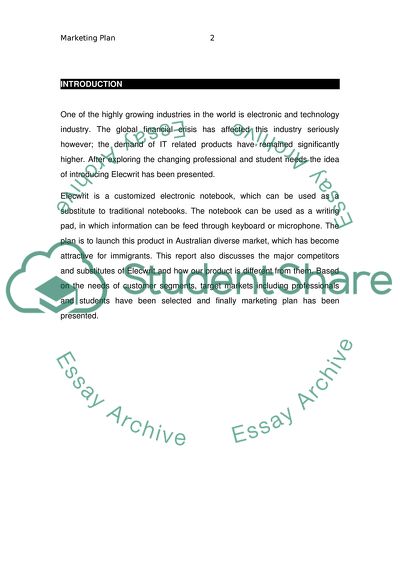 Marketing Plan of Customized Electronic Notebooks