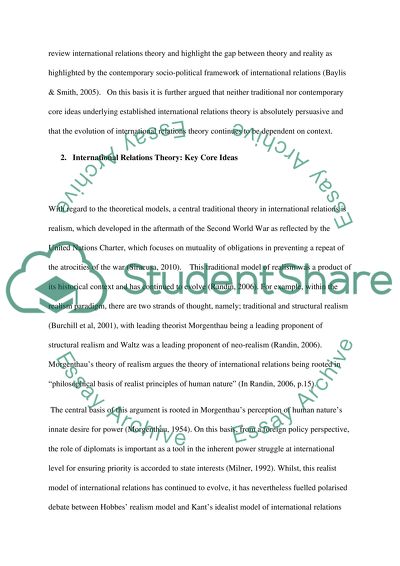 The Various Traditional and Contemporary Theories of International Relations
