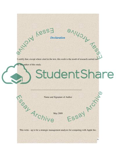 A Strategy for Competing against Apple Inc