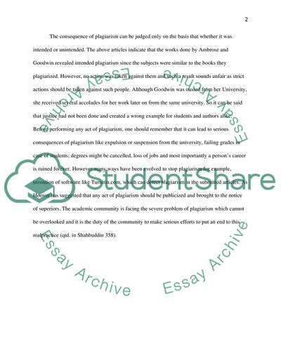 Cases Of Plagiarism And Its Consequences