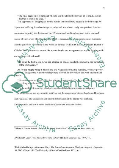 THE DECISION TO DROP THE ATOMIC BOMB ON HIROSHIMA AND NAGASAKI