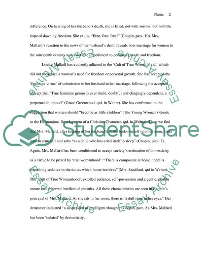 The Story of an Hour by Kate Chopin