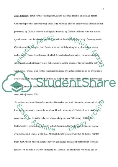 The Construction of Guilt on Timothy Evans and 10 Rillington Place