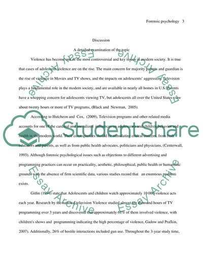 Influence of TV Programs on Violent Behavior of Teenagers