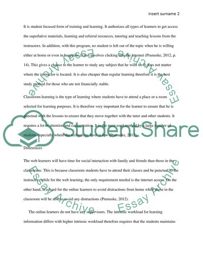 Comparing and contrasing web and class learning