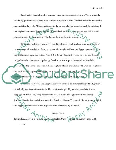 Egyptian and Greek Art History