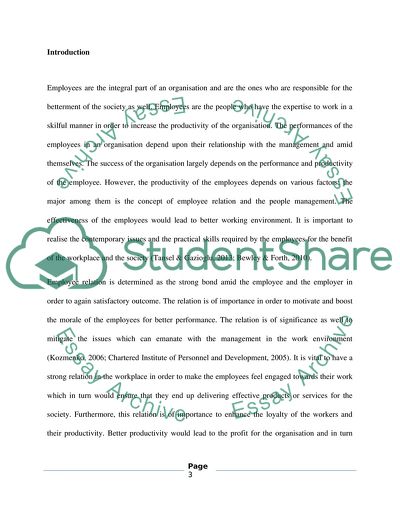 Employee Relations - Factors Affecting the Employees Productive Outcome at Work and Society