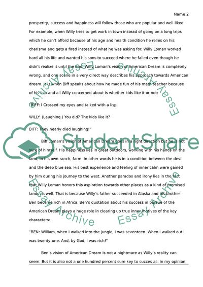 The Death of a Salesman and Elements of the American Dream