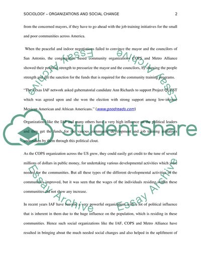 SOCIOLOGY - Organizations and Social Change