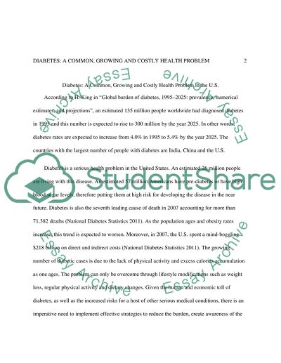 Diabetes: A Common, Growing and Costly Health Problem