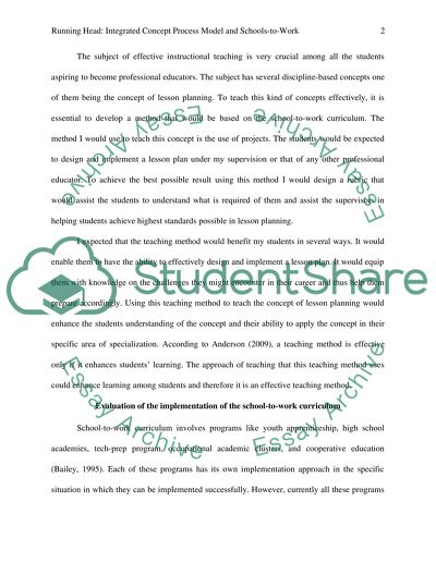 Integrated Concept Process Model and School-to-Work