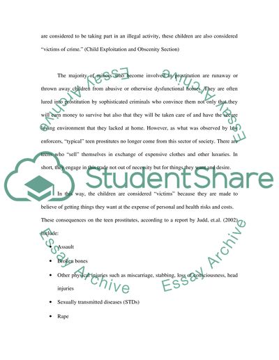 Teenage Prostitution: the consequences on youth