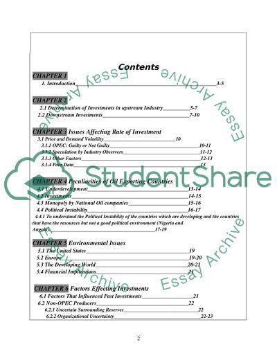 The factors restraining investment in the oil and gas industry