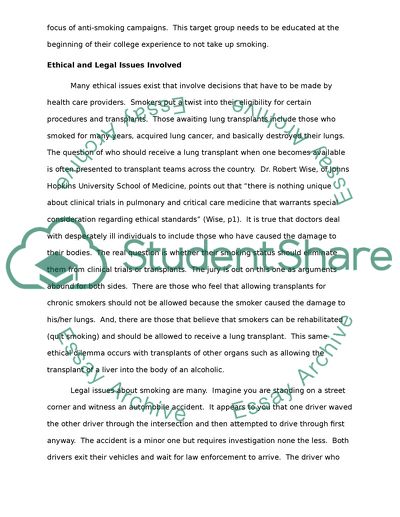 Attitudes about Smoking amongst College Students