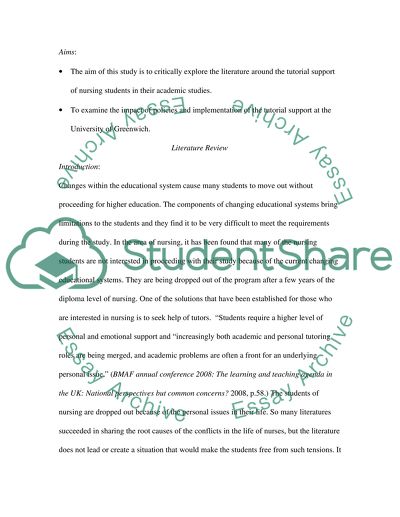 Academic Support through Tutorials for Student Nurses