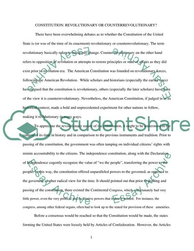 Constitution: Revolutionary or Counterrevolutionary