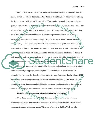 Social Media Marketing for KOPI Restaurants