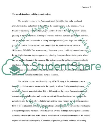 The Arab Socialist Regimes