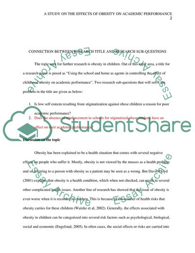 The Effect of Childhood Obesity on Academic Performance