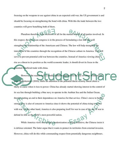 China and America - Different Ways of Viewing the World