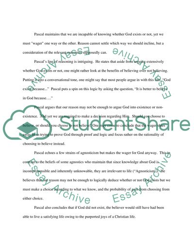 Pascal's wager objections picture