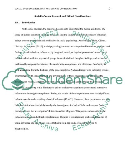 Social Influence Research and Ethical Considerations