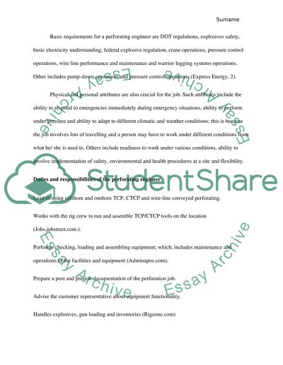 Perforating Engineer