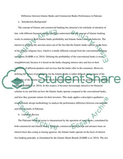 Islamic Banks and Commercial Banks Performance