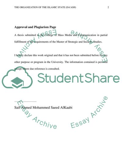 The Organization of the Islamic State