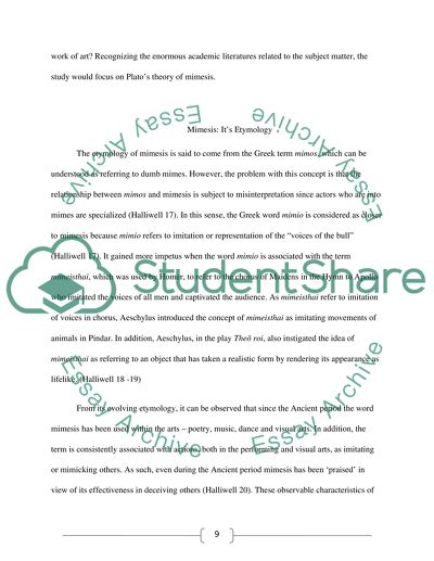 Mimesis, Plato and Arts