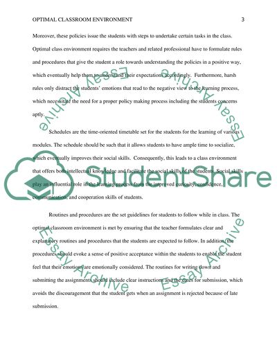 Classroom Environment and Education