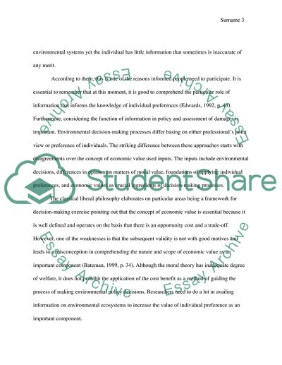 Methods for Environmental Decision Making
