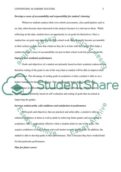 Continuning Academic Success
