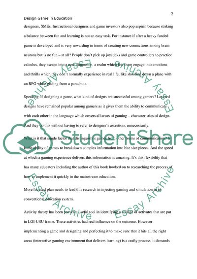 Design Game in Education